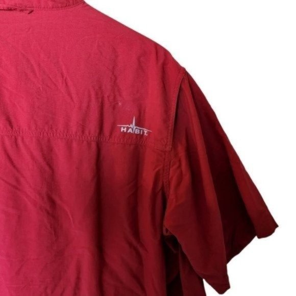 HABIT Men Kestrel Creek Solar Factor UPF 30 Short‎ Sleeve XL Red Hiking - Picture 8 of 8